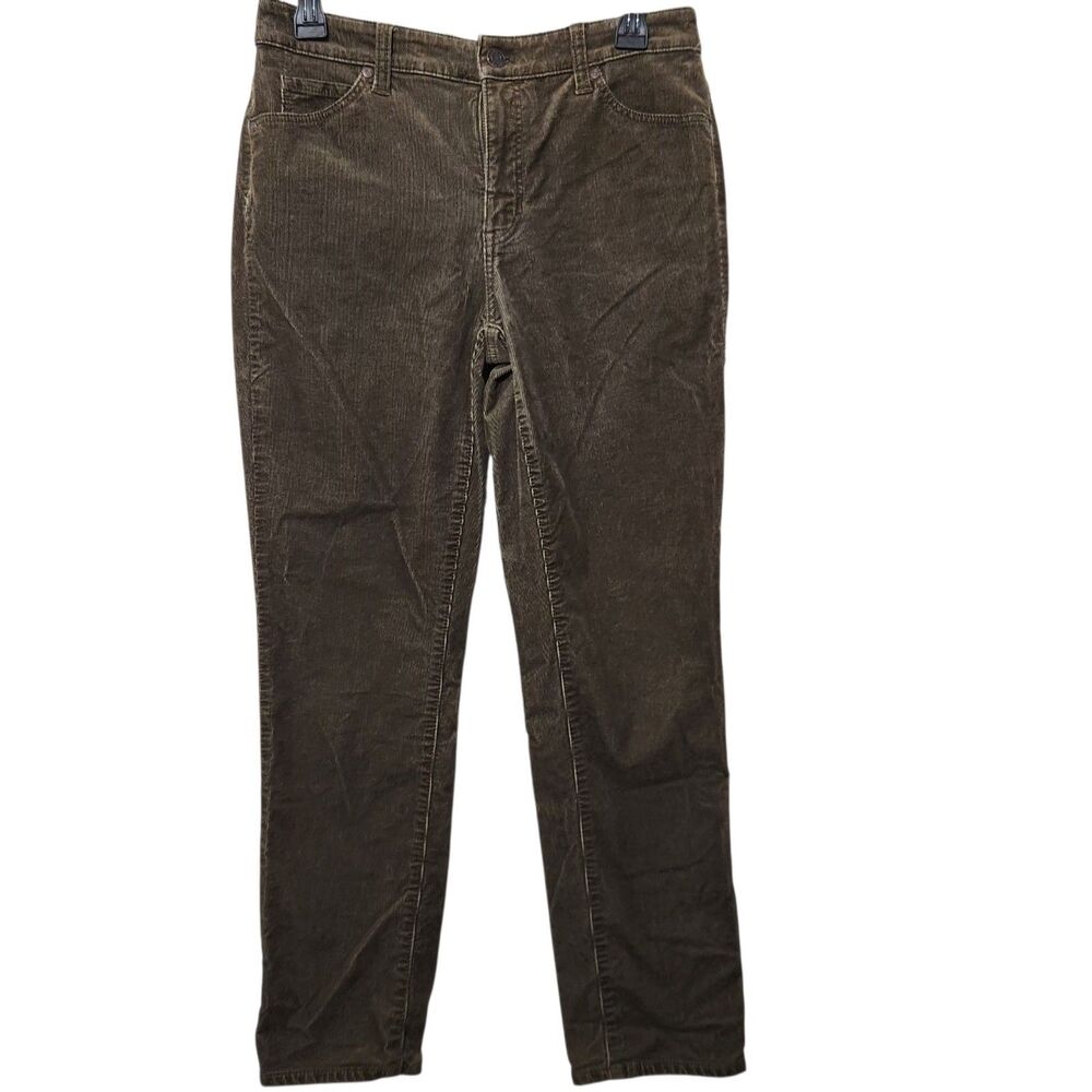 Talbots Corduroy Pants Size 4 Petite Olive Green Color Straight Leg